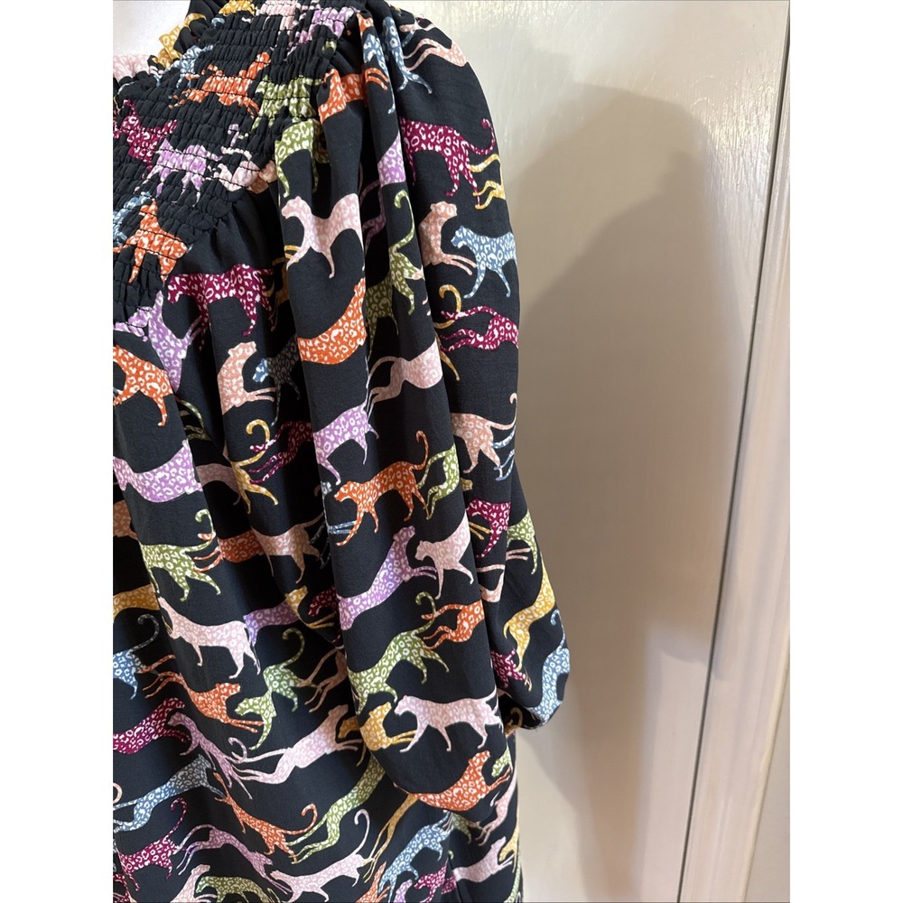 Michelle McDowell Colorful Leopards Print Shift Dress Womens Size XL Knee Length - Picture 3 of 9